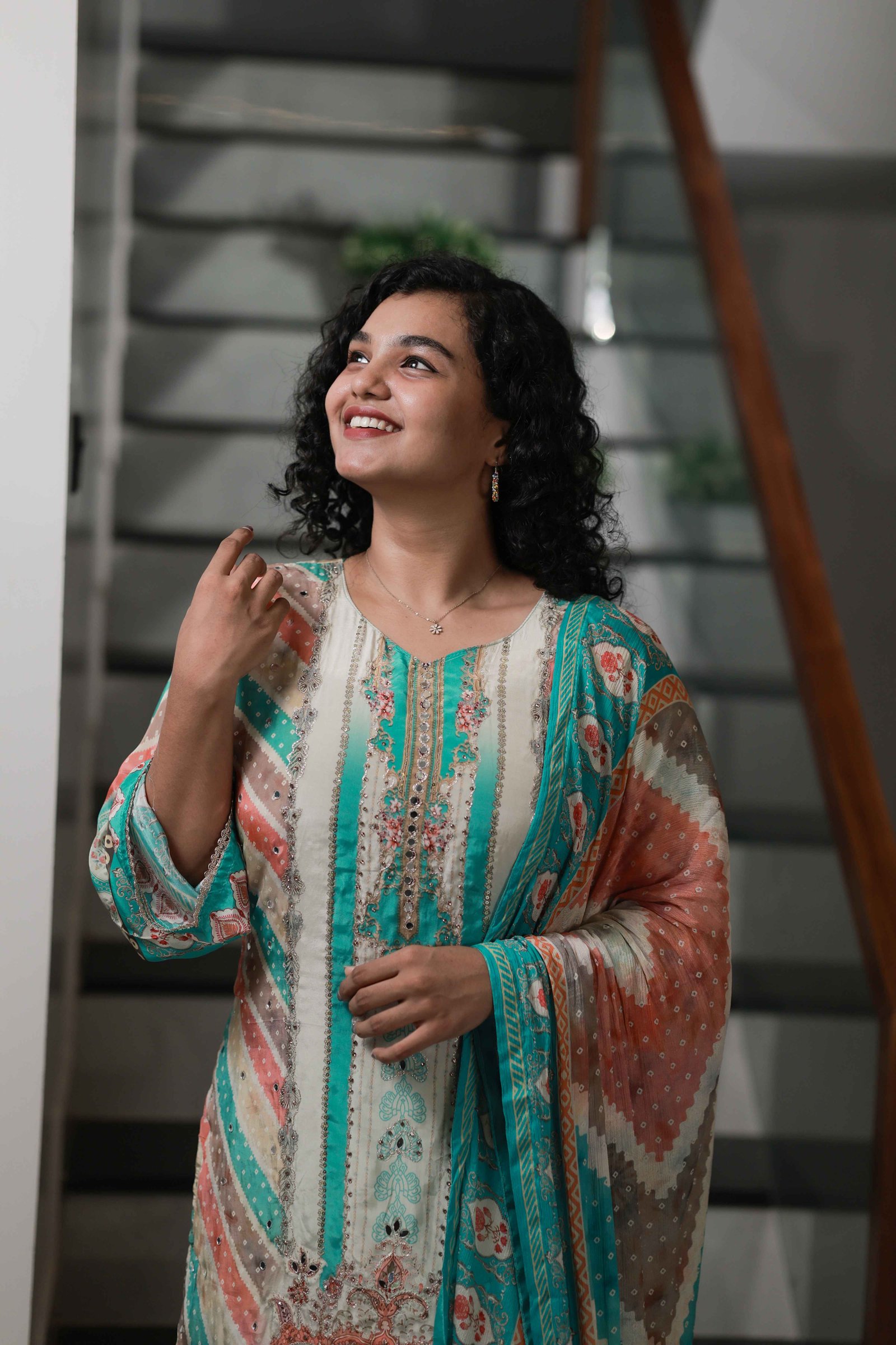 Three Piece Set Fabric - Muslin - Embroidery & Mirror - Mix - Size (L, XL,XXL)