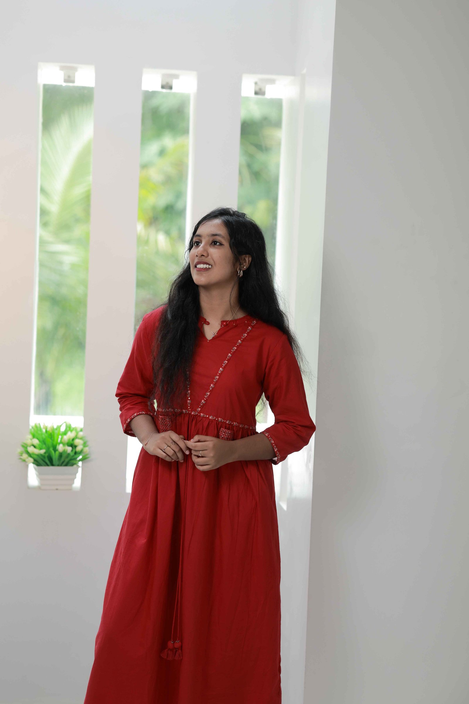 Co-ord set Fabric - Shinon - Red - (M, L, XL, XXL, XXXL)